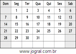 Calendário Agosto Ano 2078